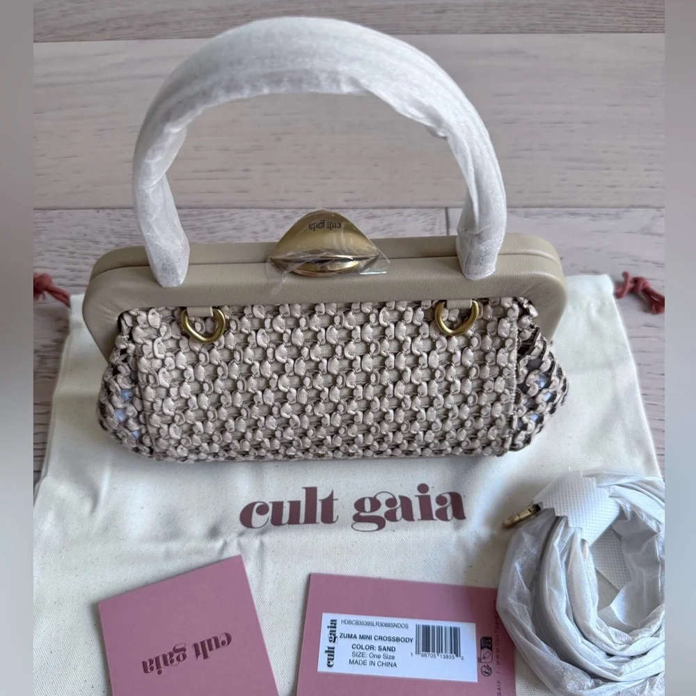 NEW CULT GAIA ZUMA MINI CROSSBODY BAG
$458 SAND WOVEN LEATHER - Picture 6 of 10